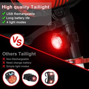 img 2 attached to 🚴 USB Rechargeable Bike Light Set - Defurhome LED Headlight and Taillight Combo, Super Bright Front and Rear Bicycle Lights, 650 mAh Battery, 4 Light Modes, IPX4 Waterproof, Includes 2 USB Cables and 4 Straps