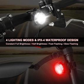 img 1 attached to 🚴 USB Rechargeable Bike Light Set - Defurhome LED Headlight and Taillight Combo, Super Bright Front and Rear Bicycle Lights, 650 mAh Battery, 4 Light Modes, IPX4 Waterproof, Includes 2 USB Cables and 4 Straps