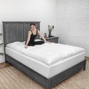 img 4 attached to Queen Size EcoPEDIC 2.5-Inch MemoryLOFT Mattress Topper with 100% Cotton Cover in White