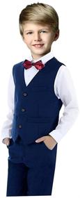 img 2 attached to 👔 Fersumm Boy's 3 Buttons Solid Color Formal Vest: Elevate His Style with Classic Sophistication