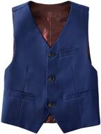 👔 fersumm boy's 3 buttons solid color formal vest: elevate his style with classic sophistication logo