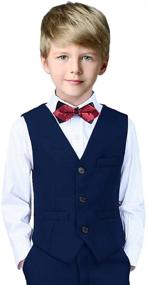 img 3 attached to 👔 Fersumm Boy's 3 Buttons Solid Color Formal Vest: Elevate His Style with Classic Sophistication