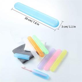 img 2 attached to 🦷 Portable Toothbrush Storage Case Holder - Set of 20, 7 Assorted Colors - Travel-Friendly Toothpaste Case Cover Protector