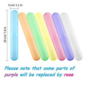 img 3 attached to 🦷 Portable Toothbrush Storage Case Holder - Set of 20, 7 Assorted Colors - Travel-Friendly Toothpaste Case Cover Protector