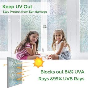 img 1 attached to 🌈 Enhance your Home with Coavas Rainbow Effect Window Privacy Film - Stylish Decorative Translucent Glass Tint for Heat Control, UV Prevention, Non-Adhesive & Easy to Apply - Size: 17.7 by 78.7 Inches