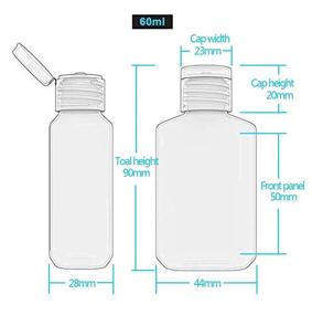 img 2 attached to 🧴 60-Pack Clear Plastic Refillable Flip-Top Bottles: BPA/Paraben-Free for Hand Sanitizer, Shampoo, Lotion & More (2oz/60ml)