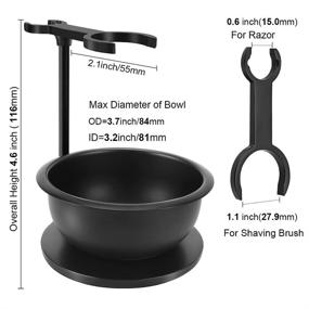 img 3 attached to PerPro Shaving Stand and Bowl Set - Mysterious Black, Safety Razor Holder & Shave Brush Stand - Men's Grooming Kit, Ideal Gift for Husband or Boyfriend on Christmas Day