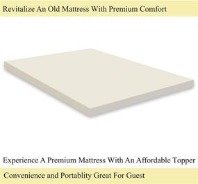 img 1 attached to Queen Size 2-Inch High Density Foam Topper - Spring Coil for Added Mattress Comfort