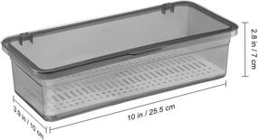 img 1 attached to 🔲 TOPBATHY Plastic Tray with Lid | Kitchen Cutlery and Utensil Drawer Organizer | Silverware Countertop Storage Container (Black) | Improved SEO