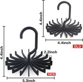 img 3 attached to Efficient Closet Organization: BigOtters 4 Pack Updated Twirl Tie Rack for Hassle-Free Storage of Belts and Scarves (Black, 5.3 Inches Large Size)