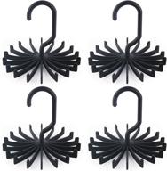 efficient closet organization: bigotters 4 pack updated twirl tie rack for hassle-free storage of belts and scarves (black, 5.3 inches large size) logo