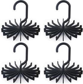 img 4 attached to Efficient Closet Organization: BigOtters 4 Pack Updated Twirl Tie Rack for Hassle-Free Storage of Belts and Scarves (Black, 5.3 Inches Large Size)