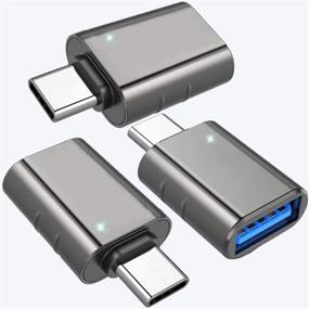 img 4 attached to 💻 Набор из 3 адаптеров USB C к USB A для Chromebook, Pixelbook, Surface Go, Galaxy S Series, Note Series и других устройств с разъемом Type C | Адаптер USB C Male к USB 3.0 Female OTG