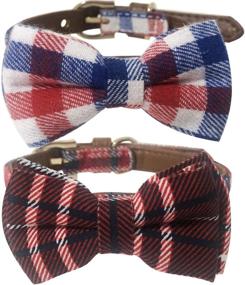 img 4 attached to 🍓 Charming StrawberryEC Bowtie Collar for Small Dogs and Cats: Perfect for Stylish Girls and Boys