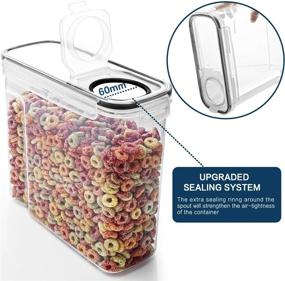 img 1 attached to 🥣 MCIRCO Cereal Container Set: Airtight Food Storage Containers for Cereal - Set of 6 (4L / 135.2oz) BPA Free Dispensers with Measuring Tools