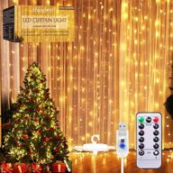 curtain string lights, 300 led fairy lights for windows, 8 modes, waterproof - perfect for bedroom christmas party garden decoration - 3mx3m логотип