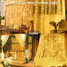 img 3 attached to Curtain String Lights, 300 LED Fairy Lights for Windows, 8 Modes, Waterproof - Perfect for Bedroom Christmas Party Garden Decoration - 3mX3m