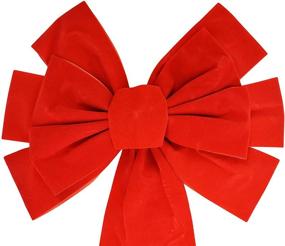 img 2 attached to 🎀 Black Duck Brand Set of 4 Christmas Red Velvet Bows - 26" x 10" 10-Loop Holiday Bows!