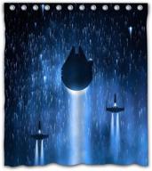 🚀 weckim custom spaceship waterproof fabric shower curtain with cool design - ideal for bathroom decoration - size 66x72 inches logo