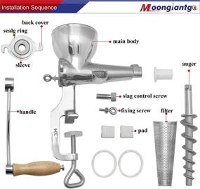 img 1 attached to 🥬 Moongiantgo Stainless Steel Manual Wheatgrass Juicer Extractor - Ideal for Juicing Wheat Grass, Celery, Kale, Spinach, Parsley, Pomegranate, Apple, Grapes, and Other Fruits and Vegetables - Classic Style