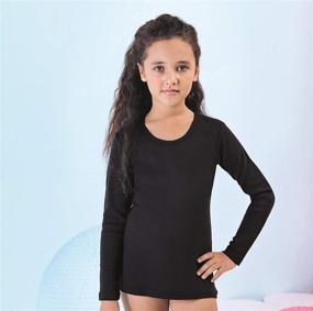 img 3 attached to Brix Girls' Long Sleeve Tees - 4-Pack: Comfy Crew Neck Cotton T Shirts for Girls