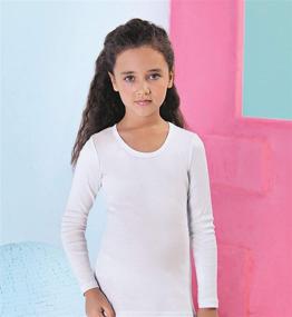 img 1 attached to Brix Girls' Long Sleeve Tees - 4-Pack: Comfy Crew Neck Cotton T Shirts for Girls