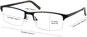 img 1 attached to 👓 5-Pack Men's Eyecedar Half-Frame Rectangle Reading Glasses with Spring Hinges & Tinted Blue Light Blocking Readers 2.50