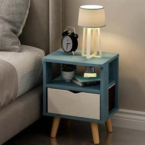 img 2 attached to Tiita Nightstands: Stylish Bedside Table with Drawer 🛏️ and Storage Shelf for Bedroom, Living Room, and Office