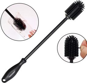 img 2 attached to 🧼 Silicone Bottle Brush with Vacuum Technology for Water Bottles, Sports Bottles, Vases, and Glassware - Black