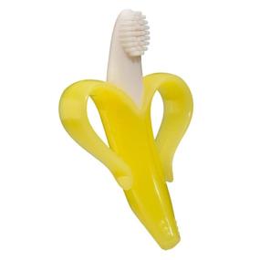 img 3 attached to 🍌 Детская зубная щетка Baby Banana, изготовленная в США, желтого цвета для младенцев - легко держать, образует ощущение прикорма для тренировки гигиены полости рта, снимает боль в деснах - размеры: 4,33 "x 0,39" x 7,87