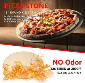 img 2 attached to 🍕 Комплект для пиццы SINNAYEO: 6 камней для пиццы - 13'' камень для гриля и духовки с откидной металлической лопаткой и набором аксессуаров, высокопрочный каменный стол для идеально хрустящего коржа.