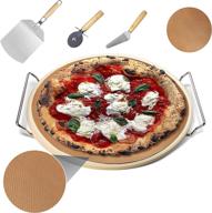 🍕 комплект для пиццы sinnayeo: 6 камней для пиццы - 13'' камень для гриля и духовки с откидной металлической лопаткой и набором аксессуаров, высокопрочный каменный стол для идеально хрустящего коржа. логотип