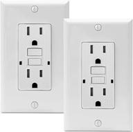 procuru 2-pack 15a ul listed tamper resistant self-test gfci 🔌 outlet with led indicator and wall plate, white (2-pack, 15 amp) логотип