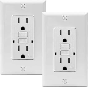 img 4 attached to PROCURU 2-Pack 15A UL Listed Tamper Resistant Self-Test GFCI 🔌 Outlet with LED Indicator and Wall Plate, White (2-Pack, 15 Amp)