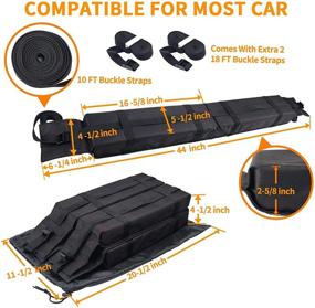 img 2 attached to 🏄 Universal Roof Rack Pads for Surfboard Kayak & Canoe, with 18FT Ratchet Straps and Storage Bag - Anti-Slip Waterproof Soft Pads for SUP Paddle Board