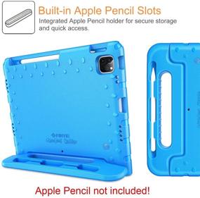 img 1 attached to 📱 Fintie Kiddie Lightweight Shockproof Case for iPad Air 4th Generation 10.9" 2020, iPad Pro 11-inch (3rd Generation) 2021 / iPad Pro 11 2020 & 2018 - Kids Friendly Stand Cover, Blue with Pencil Holder