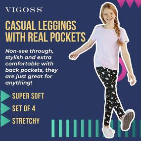 img 1 attached to 👖 VIGOSS Leggings: Stretchy and Stylish Patterns for Girls' Clothing