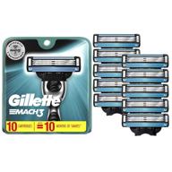 🪒 efficient 10-pack of gillette mach3 men's razor blade refills logo