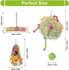 img 3 attached to 🦜 Hiziwimi Bird Shredding Toys: Exciting Rope Toys for Small-Medium Birds, Perfect for Cage Foraging, Chewing, and Perching Fun!