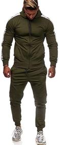 img 1 attached to Tracksuit Sweatsuit Running Jogging Athletic Men's Clothing for Active