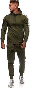 img 3 attached to Tracksuit Sweatsuit Running Jogging Athletic Men's Clothing for Active