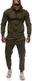 img 4 attached to Tracksuit Sweatsuit Running Jogging Athletic Men's Clothing for Active