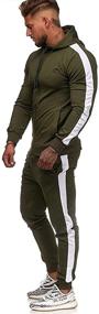 img 2 attached to Tracksuit Sweatsuit Running Jogging Athletic Men's Clothing for Active