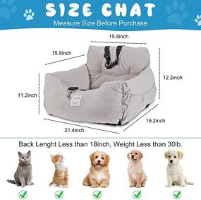 img 3 attached to YGROW Dog Car Seat - Pet Booster Seat with Storage Pockets | Safety Car Seat for Small Medium Dogs and Cats | Dog Travel Bed for Car and Home (Dual-use)