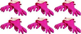 img 4 attached to Casabella Premium Waterblock Cleaning Gloves - 6 Pairs (12 Gloves) Medium Size - Pink