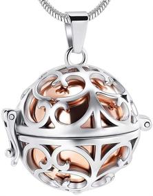 img 4 attached to MiniCremation Cremation Jewelry Urn Pendant Necklace for Ashes 🌹 featuring Hollow Mini Keepsake Urn - Memorial Jewelry for Ashes