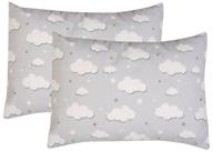 🌥️ 2 pack toddler pillowcase - premium soft cotton flannel, breathable and cozy, 13x18 size, clouds design logo