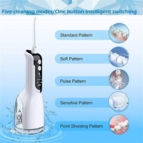 img 2 attached to 🦷 Meycacoo Dental Water Pick, Cordless Portable Teeth Cleaner with 5 Modes, 4 Jet Tips, LED Display, Powerful Battery, USB Rechargeable & IPX7 Waterproof – Perfect for Home and Travel
