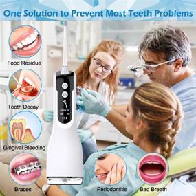 img 3 attached to 🦷 Meycacoo Dental Water Pick, Cordless Portable Teeth Cleaner with 5 Modes, 4 Jet Tips, LED Display, Powerful Battery, USB Rechargeable & IPX7 Waterproof – Perfect for Home and Travel