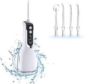img 4 attached to 🦷 Meycacoo Dental Water Pick, Cordless Portable Teeth Cleaner with 5 Modes, 4 Jet Tips, LED Display, Powerful Battery, USB Rechargeable & IPX7 Waterproof – Perfect for Home and Travel